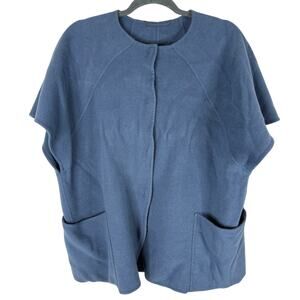 Cucito a Mano Wool Blend Jacket Short Sleeve Quite Luxury Italy Blue Size L